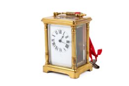 A French five glass carriage clock. Lever escapement stamped 'Made in Switzerland. Key present.