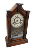 An Early 20th century North American mantel clock. H45cm.