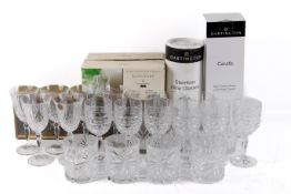 A quantity of assorted sets of cut drinking glasses.