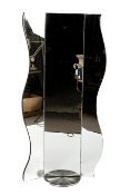 A contemporary three section folding full length cheval mirror.