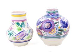Two 20th century Poole Pottery vases.