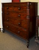 A Victorian mahogany large chest of drawers.