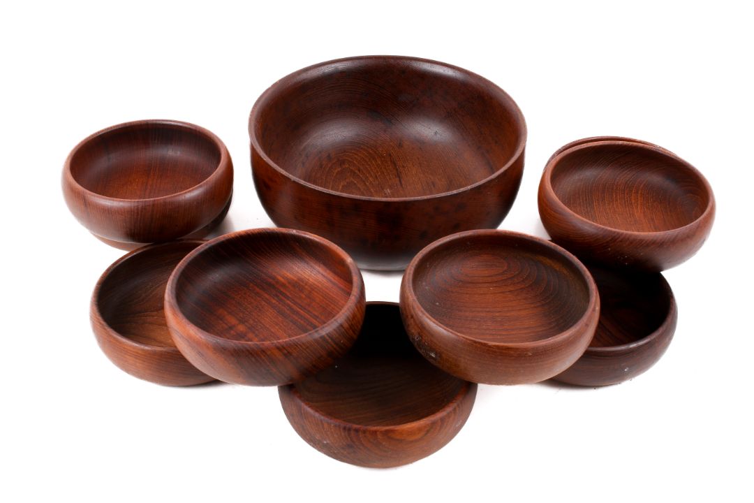 A set of ten mid-century Galatix Burma Teak bowls. - Image 1 of 3