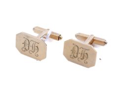 A pair of 9ct gold cufflinks.