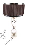 A contemporary metal and Perspex table lamp. Complete with shade, H64cm.