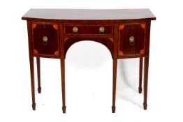A Georgian mahogany bow fronted sideboard.