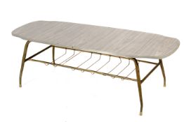 A circa 1960s Formica top coffee table.