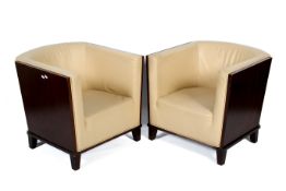 Pair of Art Deco style tub chairs.