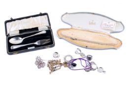 A small group of costume jewellery and other items.