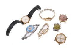 Seven ladies and gentleman's vintage and modern wristwatches.