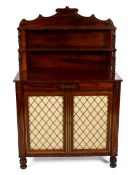 A circa 1825 Regency rosewood brass marquetry inlaid chiffonier.