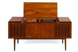 A mid-century GEC teak cabinet radio gram model G983.