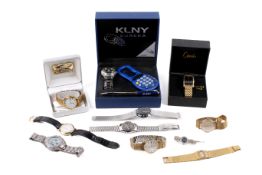 A collection of wristwatches, some boxed.