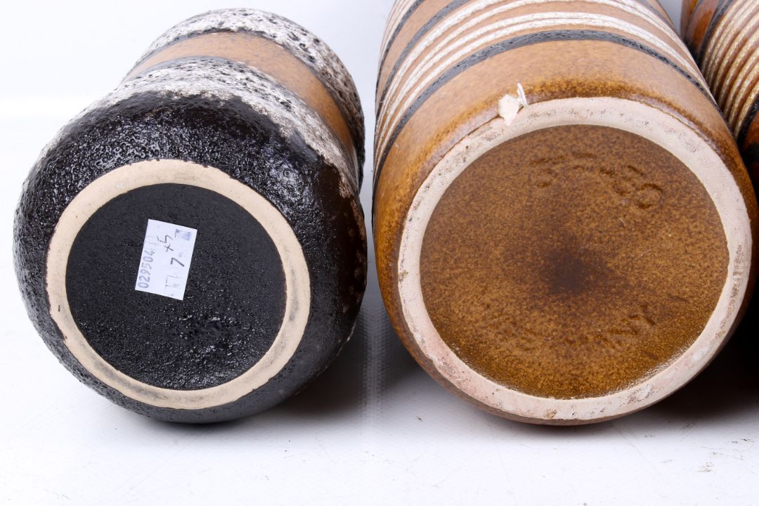 A collection of five assorted mid-century West German Pottery vases. Including Scheurich, etc. Max. - Image 2 of 3
