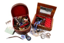 Two boxes of costume jewellery and collectables.