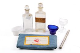 A small group of vintage medical equipment.