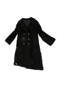 Vintage Swakara astrakhan woman's three quarter length fur coat.
