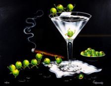 Michael Goddard (1958) signed limited edition print 'Martini Limbo'. No. 234/375, 50cm x 40cm.