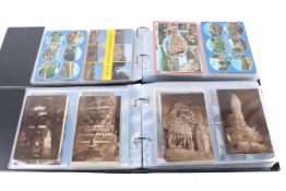 A large collection of assorted vintage Somerset postcards in two ring binder albums.
