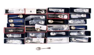 A collection of 25 silver teaspoons and one silverplated.