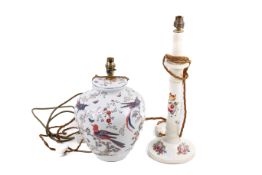 Two ceramic table lamps.