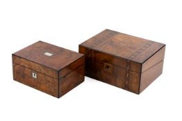 Two Victorian wooden boxes.