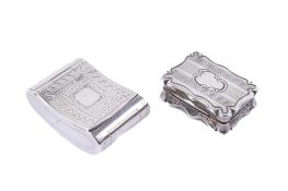 Two 19th century silver snuff or pill boxes.
