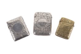 Three Victorian silver vesta cases.
