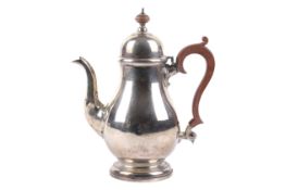A sterling silver hallmarked coffee pot. Ahronsberg Brothers, Birmingham, 1922. Gross 460g H20.