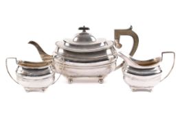 An early 20th century silver three part tea set.