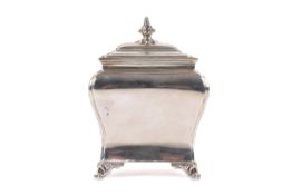 An early 20th century silver tea caddy.