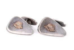 A pair of Dansk Guldsmede Handvaerk Danish silver cuff links.