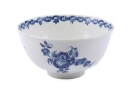 An early Royal Worcester (Dr Wall Period) blue and white bowl.