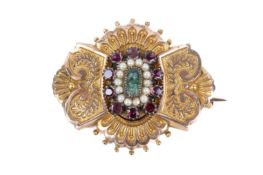 A late 19th century mourning brooch.