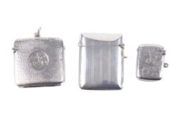 Three early 20th century silver vesta cases.
