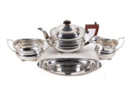 A four piece tea silver teaset.