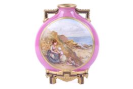 A late 19th century Royal Worcester moon flask.