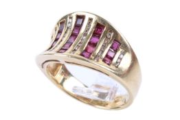 An 18ct gold and ruby ring.