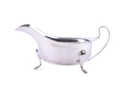 A silver sauce boat.