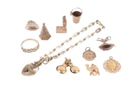 A small collection of assorted hallmarked gold jewellery pieces.