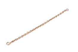 A 9ct gold cable chain bracelet. Each link stamped 9C, clasp stamped 9ct. Total L20cm.