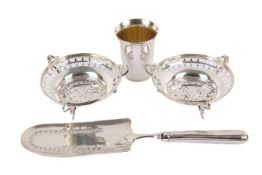 Four Georgian and later silver table items.