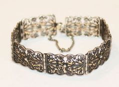 Silber greprüftes Armband, 17 gr., L 18 cm, filigrane Handarbeit