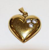 8 k Gelbgold Herzanhänger, 2,3 gr., L 2,5 cm