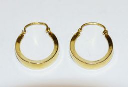 Paar 14 k Gelbgold Creolen, 1,4 gr., D 2 cm
