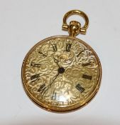 18 k Gelbgold Chopard Damen Taschenuhr, dekoratives Zifferblatt, mechanisches Uhrwerk, 21,7gr., D