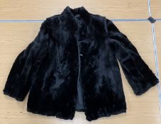 A mid 20th Century Maxwell Croft of London sheared beaver jacket with satin lining initialled 