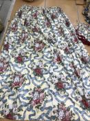 One pair of cotton lined curtains with taped pencil pleat headings in Jane Churchill 