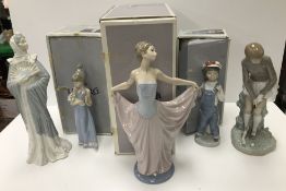 A collection of Lladro figures comprising 