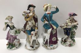 A pair of 18th Century Bow porcelain figures, one of 